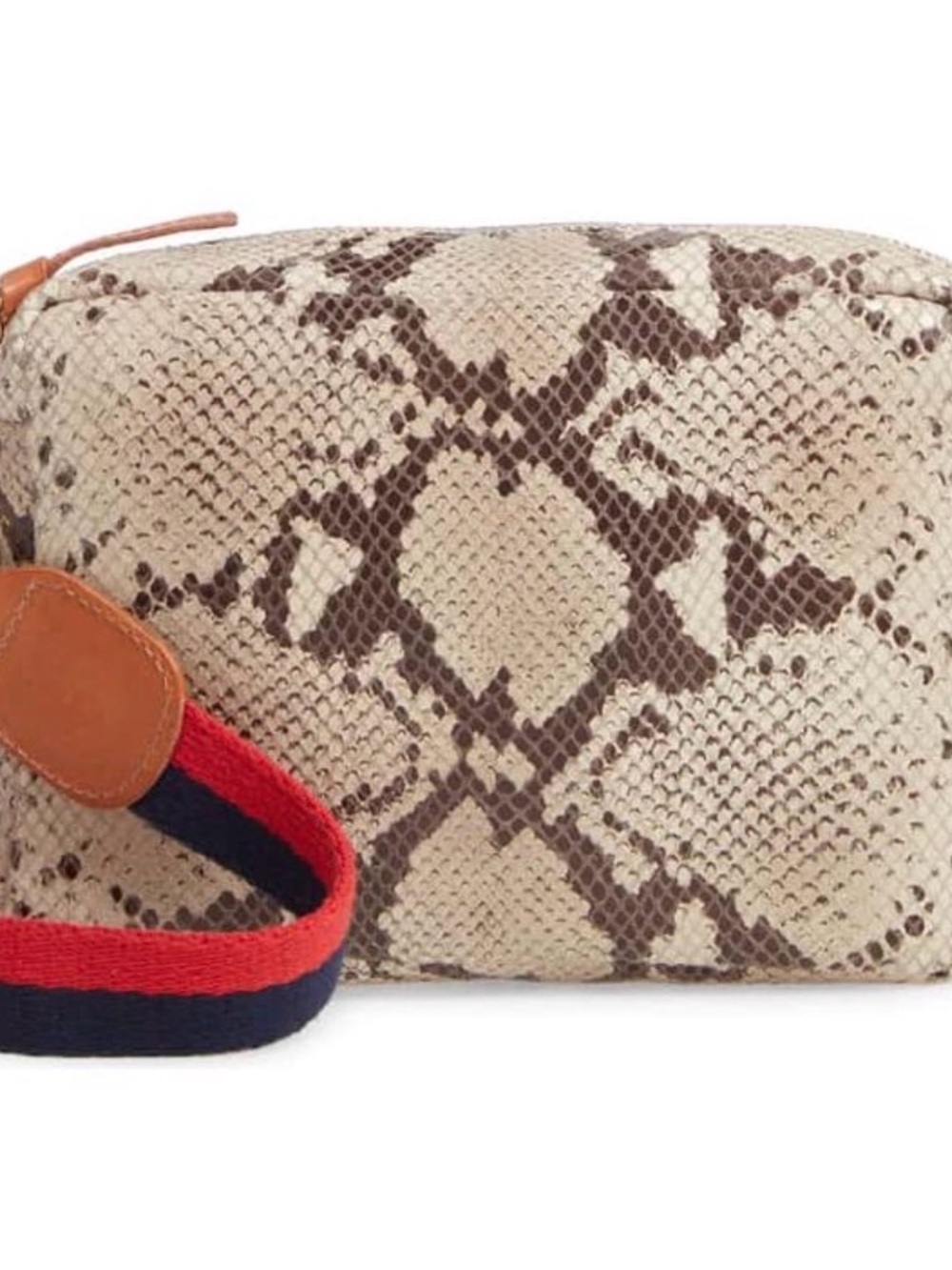 Clare V. Midi sac Crossbody Bag snakeskin Print Brown & Red